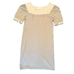 Thread Social Grey Blue Short sleeve jersey silk shift dress Size 0/XS